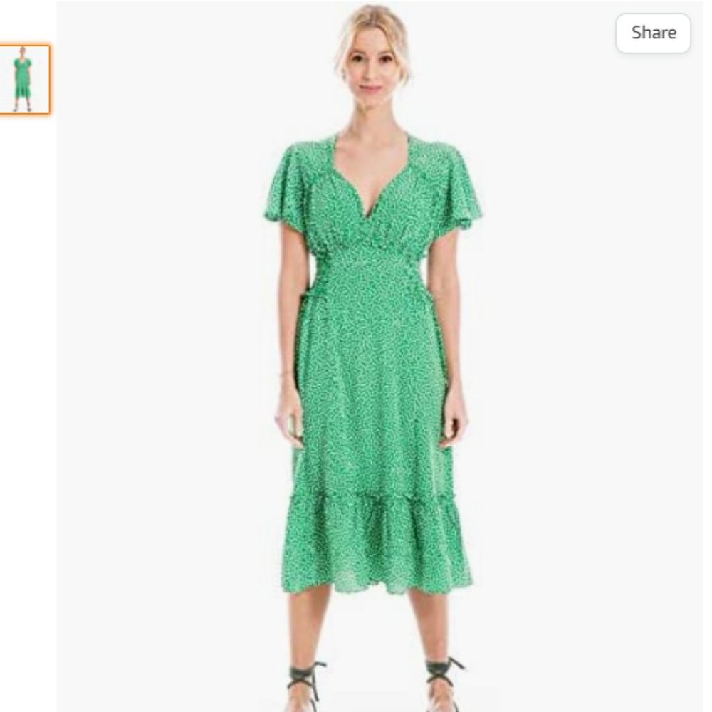 Max Studio Women's Flutter Sleeve Midi Dress size XL
